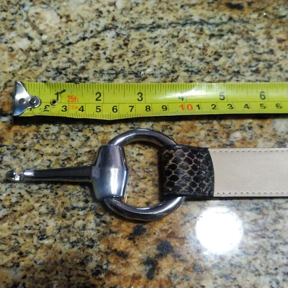 Via Spiga Women's Snake Print Leather Belt Size M-XL Adjustable Belt Buckle - Picture 14 of 16